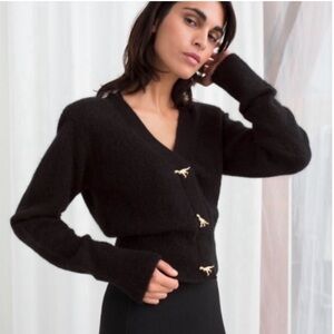 & Other Stories Black Dinosaur Cardigan